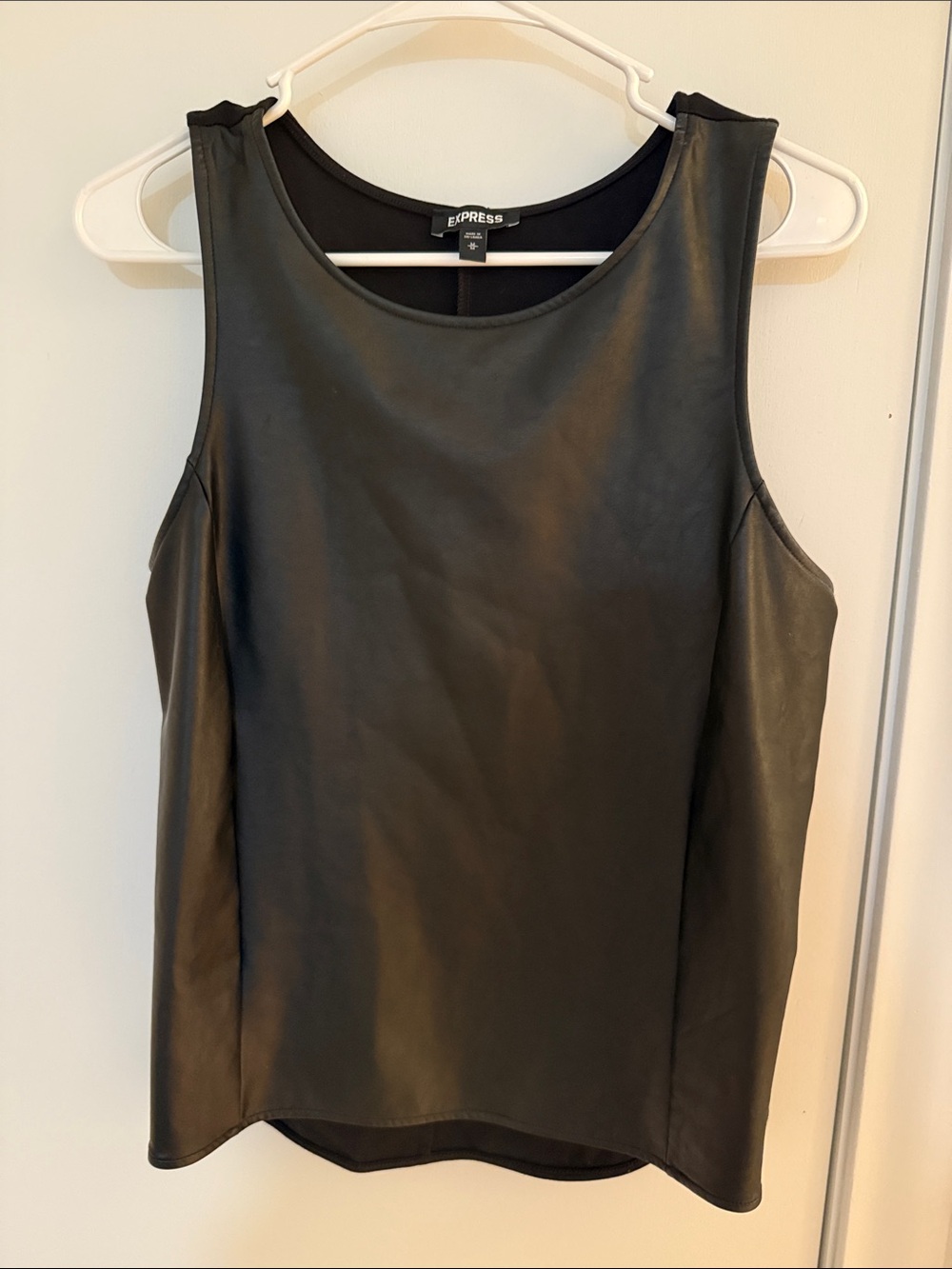 Express Black Faux Leather Scoop Neck Camisole